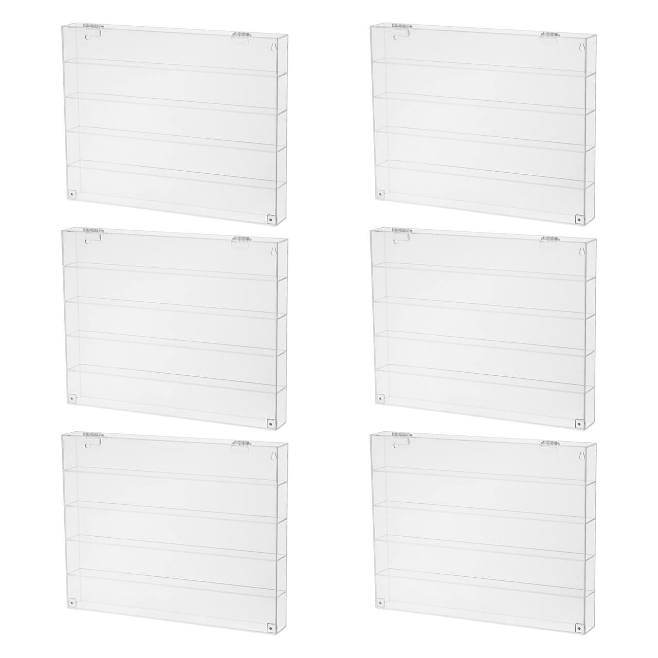 6 Pack: Clear Front Loading Mini Figure Shadow Box with Shelves by Studio Décor®